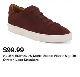Marshalls ALLEN EDMONDS Men's Suede Fisher Slip On Stretch Lace Sneakers offer