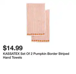 Marshalls KASSATEX Set Of 2 Pumpkin Border Striped Hand Towels offer