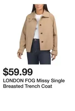 Marshalls LONDON FOG Missy Single Breasted Trench Coat offer