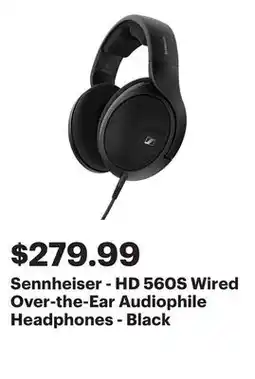 Best Buy Sennheiser - HD 560S Wired Over-the-Ear Audiophile Headphones - Black offer