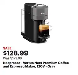 Best Buy Nespresso - Vertuo Next Premium Coffee and Espresso Maker, 120V - Gray offer