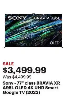 Best Buy Sony - 77 class BRAVIA XR A95L OLED 4K UHD Smart Google TV (2023) offer