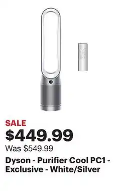 Best Buy Dyson - Purifier Cool PC1 - Exclusive - White/Silver offer