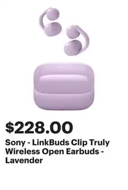 Best Buy Sony - LinkBuds Clip Truly Wireless Open Earbuds - Lavender offer
