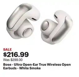 Best Buy Bose - Ultra Open-Ear True Wireless Open Earbuds - White Smoke offer