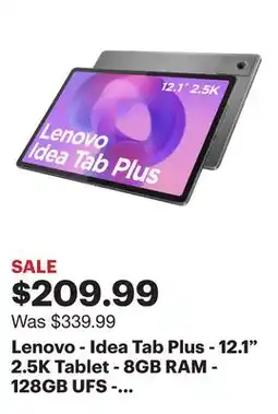Best Buy Lenovo - Idea Tab Plus - 12.1 2.5K Tablet - 8GB RAM - 128GB UFS - Luna Grey offer