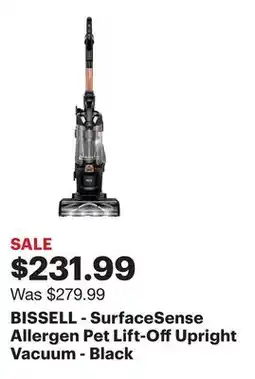Best Buy BISSELL - SurfaceSense Allergen Pet Lift-Off Upright Vacuum - Black offer