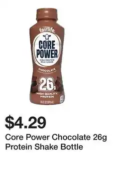 Wegmans Core Power Chocolate 26g Protein Shake Bottle offer