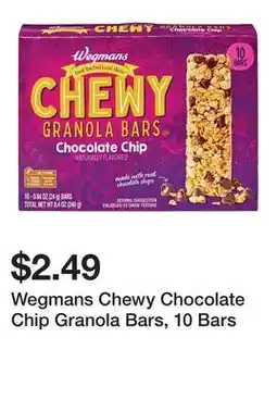 Wegmans Wegmans Chewy Chocolate Chip Granola Bars, 10 Bars offer