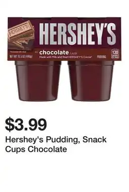 Wegmans Hershey's Pudding, Snack Cups Chocolate offer