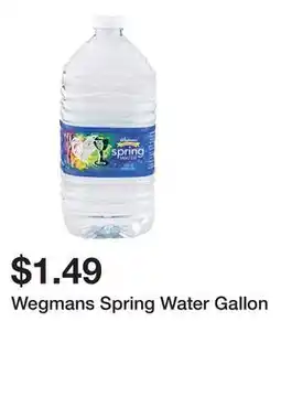Wegmans Wegmans Spring Water Gallon offer