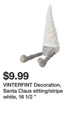 Ikea VINTERFINT Decoration, Santa Claus sitting/stripe white, 16 1/2 offer
