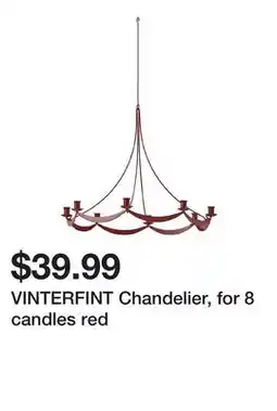 Ikea VINTERFINT Chandelier, for 8 candles red offer