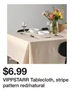 Ikea VIPPSTARR Tablecloth, stripe pattern red/natural offer