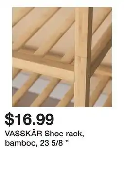 Ikea VASSKÄR Shoe rack, bamboo, 23 5/8 offer