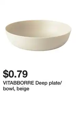 Ikea VITABBORRE Deep plate/bowl, beige offer