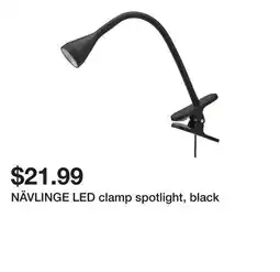 Ikea NÄVLINGE LED clamp spotlight, black offer