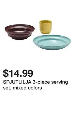 Ikea SPJUTLILJA 3-piece serving set, mixed colors offer