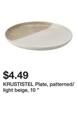 Ikea KRUSTISTEL Plate, patterned/light beige, 10 offer