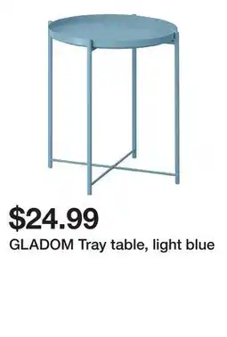 Ikea GLADOM Tray table, light blue offer