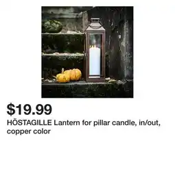 Ikea HÖSTAGILLE Lantern for pillar candle, in/out, copper color offer