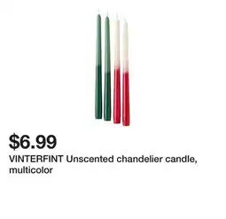 Ikea VINTERFINT Unscented chandelier candle, multicolor offer