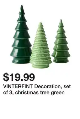 Ikea VINTERFINT Decoration, set of 3, christmas tree green offer