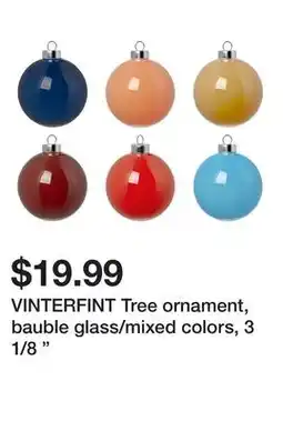 Ikea VINTERFINT Tree ornament, bauble glass/mixed colors, 3 1/8 offer