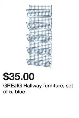 Ikea GREJIG Hallway furniture, set of 5, blue offer