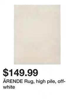 Ikea ÄRENDE Rug, high pile, off-white offer