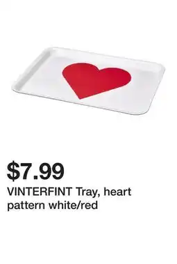 Ikea VINTERFINT Tray, heart pattern white/red offer