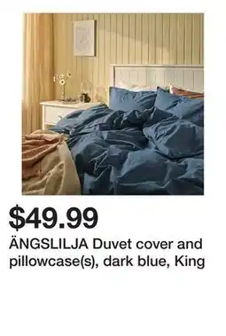 Ikea ÄNGSLILJA Duvet cover and pillowcase(s), dark blue, King offer