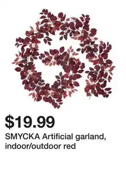 Ikea SMYCKA Artificial garland, indoor/outdoor red offer