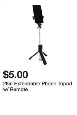 Five Below 28in Extendable Phone Tripod w/ Remote offer