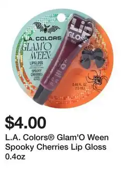 Five Below L.A. Colors Glam'O Ween Spooky Cherries Lip Gloss 0.4oz offer