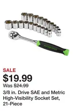 Harbor Freight Tools 3/8 in. Drive SAE and Metric High-Visibility Socket Set, 21-Piece offer
