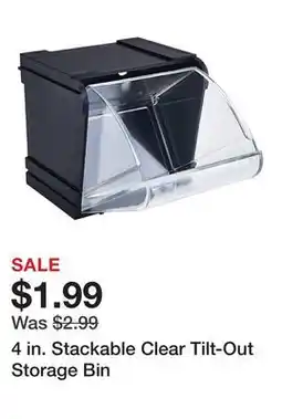 Harbor Freight Tools 4 in. Stackable Clear Tilt-Out Storage Bin offer