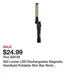 Harbor Freight Tools 500 Lumen LED Rechargeable Magnetic Handheld Foldable Slim Bar Work Light offer