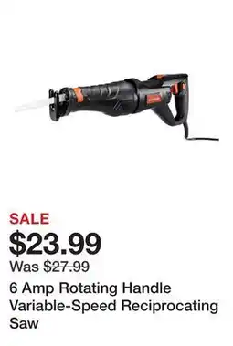 Harbor Freight Tools 6 Amp Rotating Handle Variable-Speed Reciprocating Saw offer