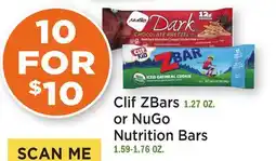 Heinen's Clif ZBars 1.27 OZ. or NuGo Nutrition Bars 1.59-1.76 OZ offer