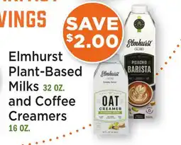 Heinen's Elmhurst Plant-Based Milks 32 OZ. and Coffee Creamers 16 OZ offer