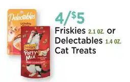 Heinen's Friskies 2.1 OZ. or Delectables 1.4 OZ. Cat Treats offer