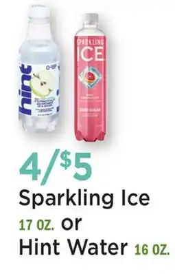 Heinen's Sparkling Ice 17 OZ. or Hint Water 16 OZ offer