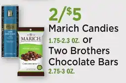 Heinen's Marich Candies 1.75-2.3 OZ. or Two Brothers Chocolate Bars 2.75-3 OZ offer