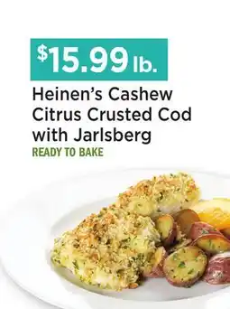 Heinen's Heinen's Cashew Citrus Crusted Cod with Jarlsberg offer