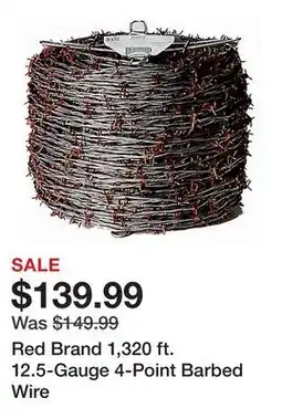 Tractor Supply Company Red Brand 1,320 ft. 12.5-Gauge 4-Point Barbed Wire offer
