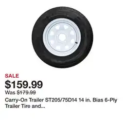Tractor Supply Company Carry-On Trailer ST205/75D14 14 in. Bias 6-Ply Trailer Tire and White Spoke Wheel 5 Lug on 4.5 in offer