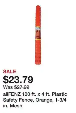 Tractor Supply Company allFENZ 100 ft. x 4 ft. Plastic Safety Fence, Orange, 1-3/4 in. Mesh offer