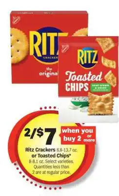 Meijer Ritz Crackers or Toasted Chips offer