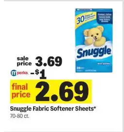 Meijer Snuggle Fabric Softener Sheets offer